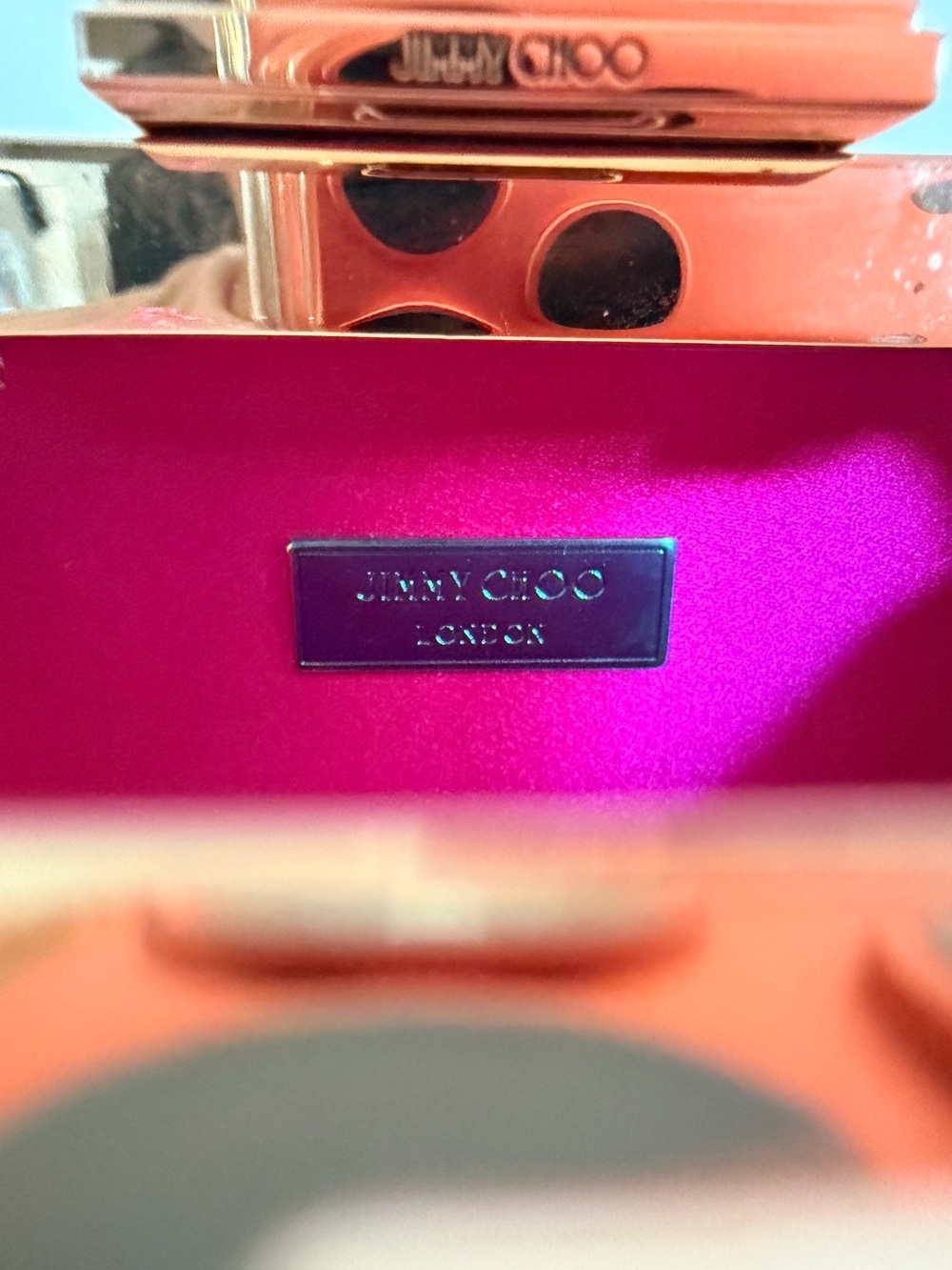 Jimmy Choo Cloud Pink Satin Oversized Bow Clutch Chain Bag - Picture 8 of 11